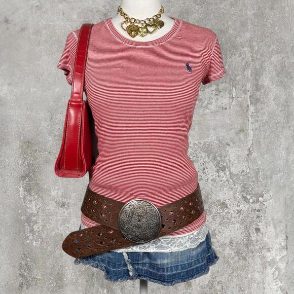 Lauren Ralph Lauren Other - y2k red and white fitted stripped Ralph Lauren polo shirt